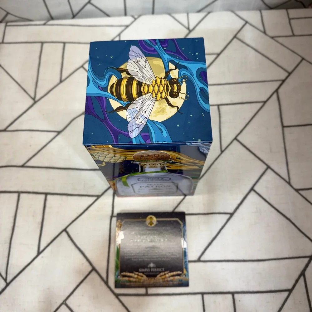 Patron Silver Tequila Limited Edition Tin Tavo Montañez Blue Aztec Art 750ml